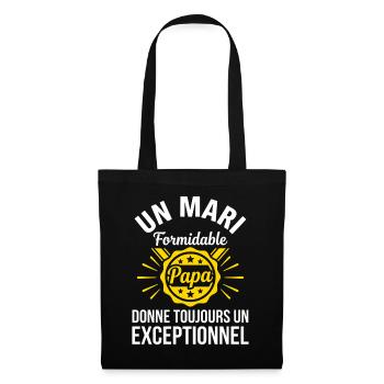 Mari Formidable Papa Exceptionnel Cadeau - Sac en tissu - noir - Devant