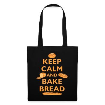 BÄCKER - KEEP CALM AND BAKE BREAD - BROT BACKEN - Stoffbeutel - Schwarz - Vorne