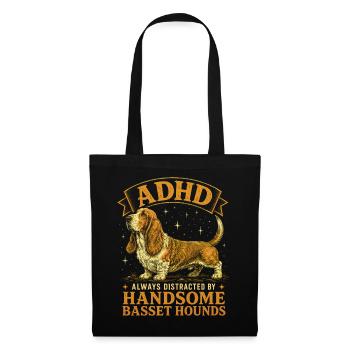 Funny Basset Hound Dog Breed ADHD - Tote Bag - black - Front