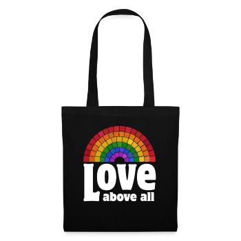 Love Above All | Rainbow Pride Design - Tote Bag - black - Front