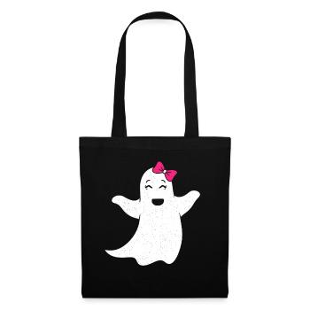 Ghost girl with pink bow - Tote Bag - black - Front