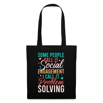Social Worker Quote Problem Solving Social Work - Tote Bag - black - Front