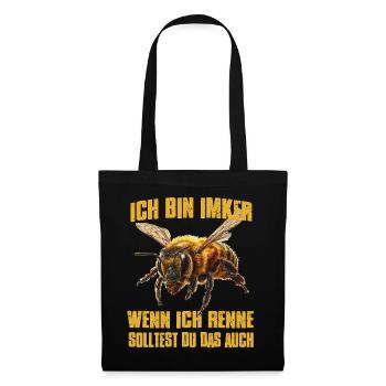 Honigbiene Bienenzüchter Biene Imker Zubehör  - Stoffbeutel - Schwarz - Vorne