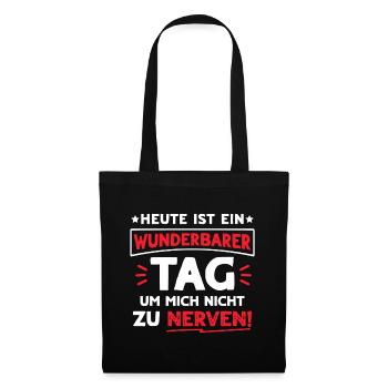 Sarkasmus Genervt Ruhe Abstand Bürohumor Ironie - Stoffbeutel - Schwarz - Vorne