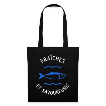 Fraîches et Saveurs Poisson Bleu - Sac en tissu - noir - Devant