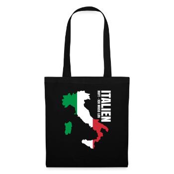 Italien Auswandern - Stoffbeutel - Schwarz - Vorne