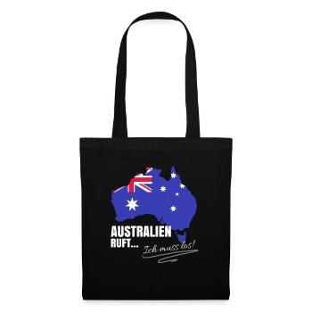 Australien Auswandern - Stoffbeutel - Schwarz - Vorne