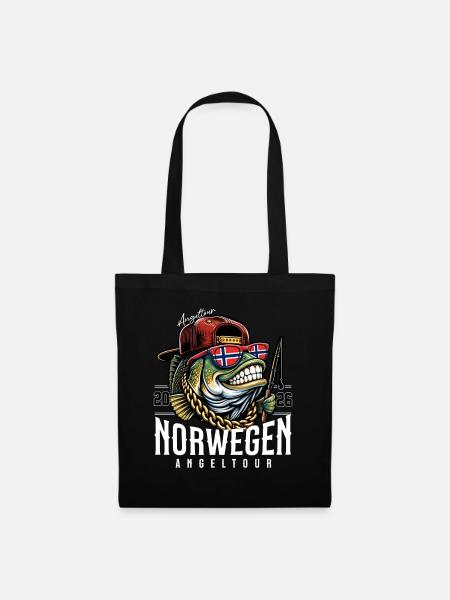 Norwegen Angeltour 2026 - Stoffbeutel - Schwarz