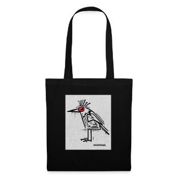 Kackvogel – Lustiger Vogel mit schwarzem Humor - Stoffbeutel - Schwarz - Vorne