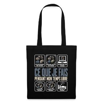 Géologue Cadeau humour personnalisé - Sac en tissu - noir - Devant