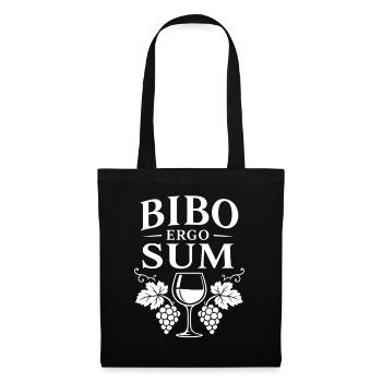 Ich trinke also bin ich | Wein Spruch - Stoffbeutel - Schwarz - Vorne