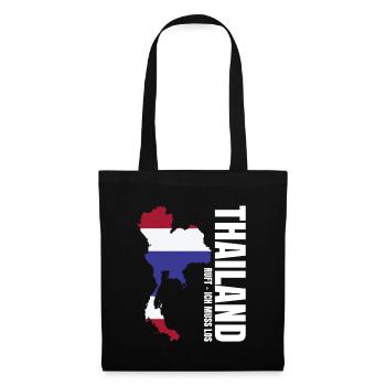 Thailand Auswandern - Stoffbeutel - Schwarz - Vorne