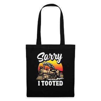 Sorry I Tooted Funny Train Locomotive Joke - Tote Bag - black - Front