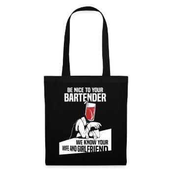Serveur Barman Barchef - Sac en tissu - noir - Devant