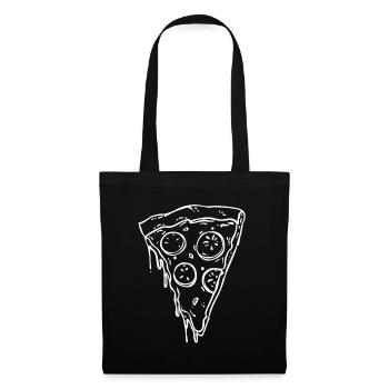 Art au trait de la part de pizza - Sac en tissu - noir - Devant
