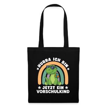 Vorschulkind Dinosaurier Schulstart Einschulung - Stoffbeutel - Schwarz - Vorne