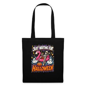 Just Waiting For Halloween Skeleton Flamingo - Tote Bag - black - Front
