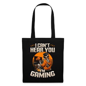 Skeleton Gamer Gaming Halloween - Stoffbeutel - Schwarz - Vorne