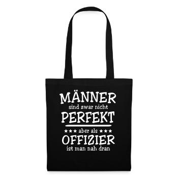Offizier Männer - Stoffbeutel - Schwarz - Vorne