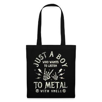 Metal Baby Boy mit Onkel Rock Baby - Stoffbeutel - Schwarz - Vorne