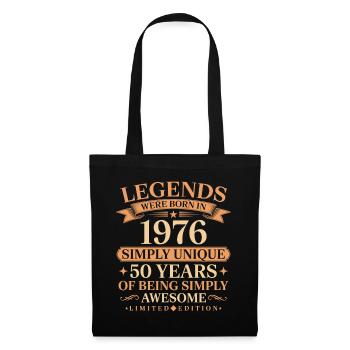 Né en 1976, unique 50 ans - Sac en tissu - noir - Devant