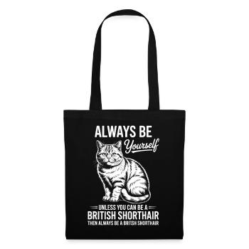 Britisch Kurzhaar Katze Britisch Kurzhaar Geschenk - Stoffbeutel - Schwarz - Vorne