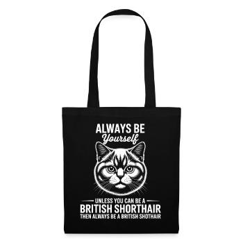 Britisch Kurzhaar Katze Britisch Kurzhaar Geschenk - Stoffbeutel - Schwarz - Vorne