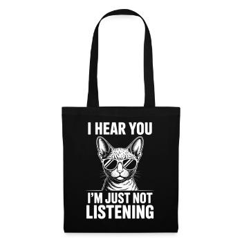 Devon Rex Spruch Katze Lustiges Devon Rex Geschenk - Stoffbeutel - Schwarz - Vorne