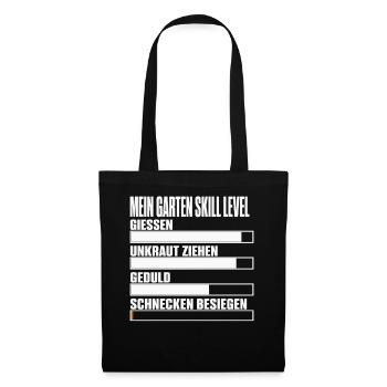 Mein Garten Skill Level Gärtner Gärtnerin Herren - Stoffbeutel - Schwarz - Vorne