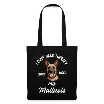 Glücklicher belgischer Malinois - Stoffbeutel - Schwarz - Vorne