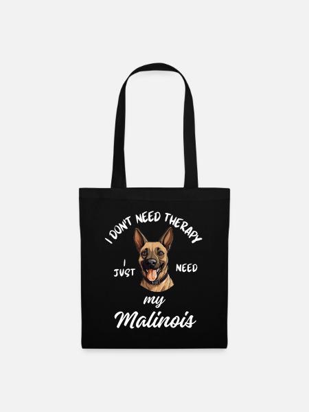 Glücklicher belgischer Malinois - Stoffbeutel - Schwarz