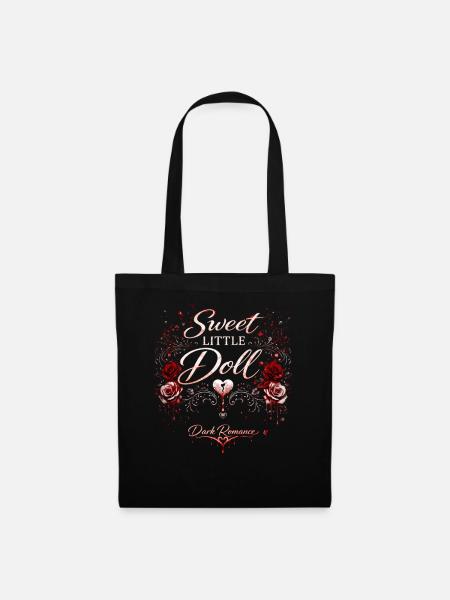 Süße Puppe Dunkle Romantik - Stoffbeutel - Schwarz