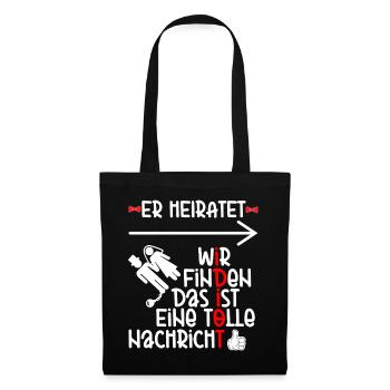 JGA Idiot Bräutigam - Stoffbeutel - Schwarz - Vorne