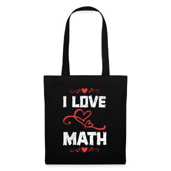 I Love Math Herzdesign - Stoffbeutel - Schwarz - Vorne