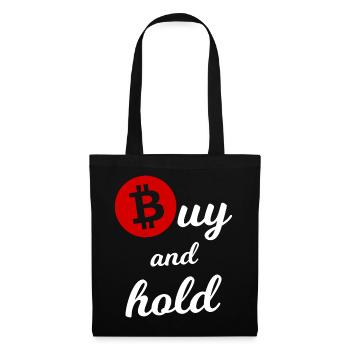 Bitcoin Kauf und Halten Motiv - Stoffbeutel - Schwarz - Vorne