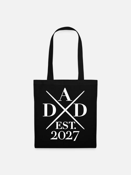DAD est. 2027 Papa Vatertag Vater Geschenk - Stoffbeutel - Schwarz