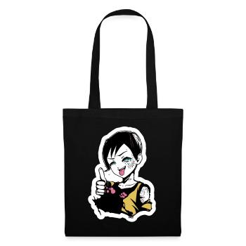 Daumen hoch Punkgirl Sticker - Stoffbeutel - Schwarz - Vorne