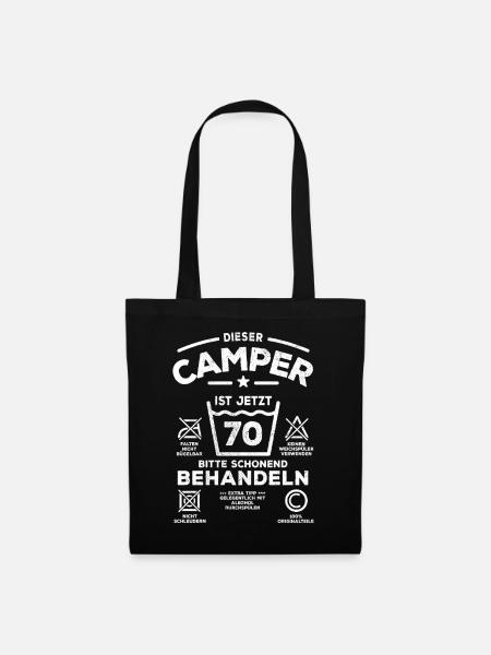 Camper | 70 Jahre - Schonend behandeln - Stoffbeutel - Schwarz