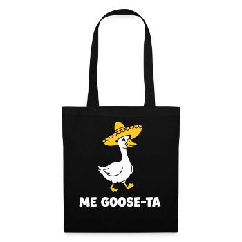 Me Goosta Mexikanische Gans in Sombrero - Stoffbeutel - Schwarz - Vorne