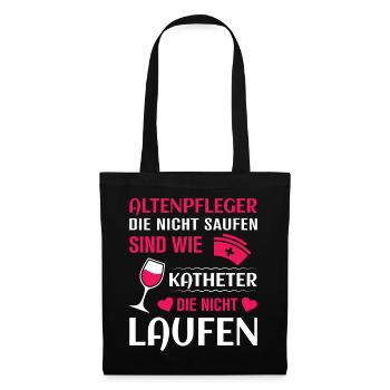 Altenpfleger Geschenk Altenpflege Pflegefachkraft - Stoffbeutel - Schwarz - Vorne
