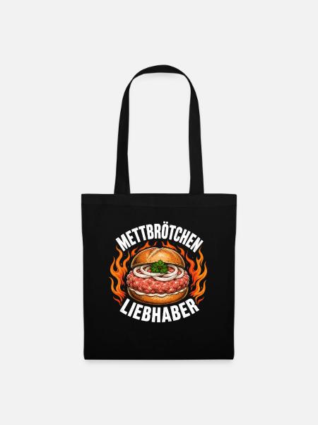  Mettbrötchen Liebhaber Hamburger Zwiebeln - Stoffbeutel - Schwarz