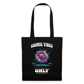 Trippiges Festival-Hippie-Batik Cosmic Vibes Only - Stoffbeutel - Schwarz - Vorne