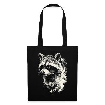 Frecher Waschbär - Stoffbeutel - Schwarz - Vorne