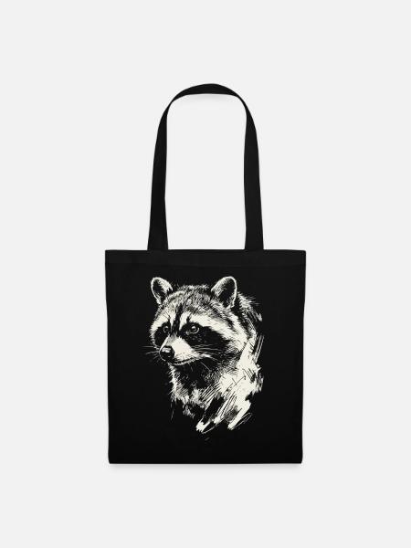 Frecher Waschbär - Stoffbeutel - Schwarz