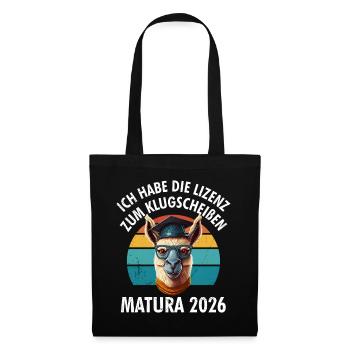 Lizenz zum Klugscheißen Matura - Stoffbeutel - Schwarz - Vorne