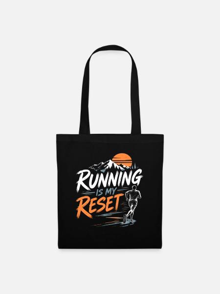 Running Is My Reset - Stoffbeutel - Schwarz
