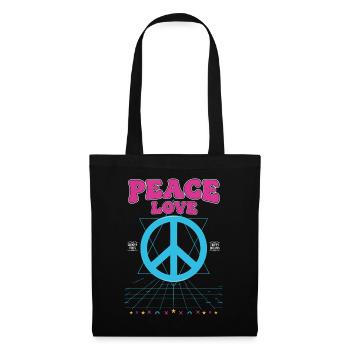 Hippie-Musik Trippig-Frieden-Liebes-Schilder-Rave - Stoffbeutel - Schwarz - Vorne