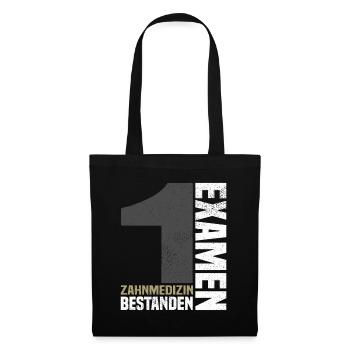 Examen Zahnmedizin - Stoffbeutel - Schwarz - Vorne