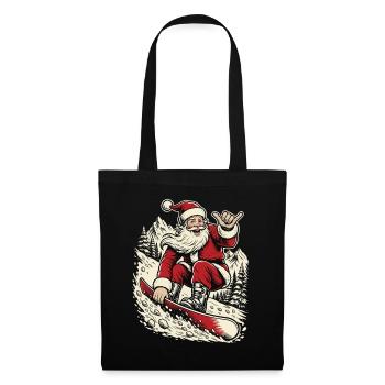 Santa Shaka Snowboarding – Snowboarder-Weihnachten - Stoffbeutel - Schwarz - Vorne