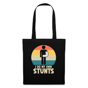 I Do My Own Stunts Broken Arm Men's Get Well Soon - Stoffbeutel - Schwarz - Vorne